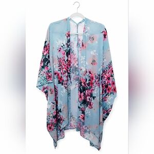 🌸 FLORAL CHIFFON KIMONO DUSTER | ONE SIZE (Fits 1X–3X) 🌸